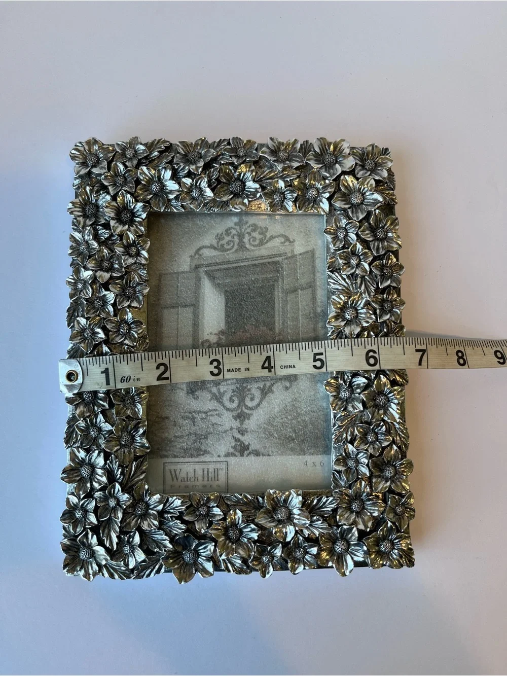 Watch Hill Farmers Ornate Silver Flower Picture Frame